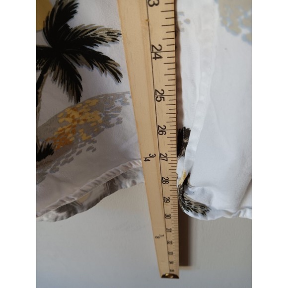 Michael Austin Mens Hawaiian Shirt XL Cotton Short Sleeve Pam Trees Cream - Picture 11 of 15